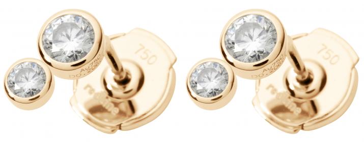 Boucles d'oreilles fil et chaîne avec diamant 0.30 carat en serti clos or rose - Redline