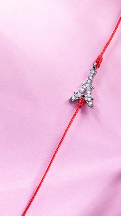 Bracelet fil tour eiffel or noir pavé diamants - Redline - 0++