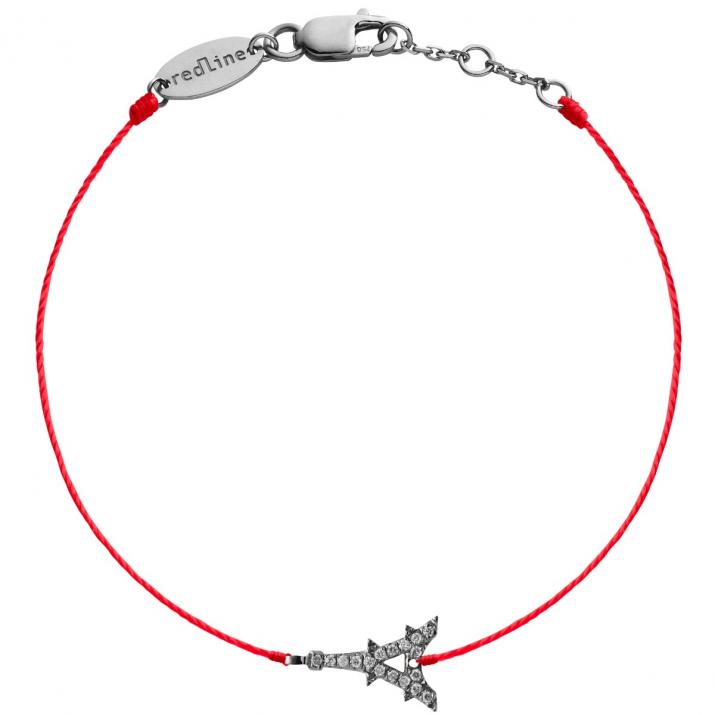 Bracelet fil tour eiffel or noir pavé diamants - Redline - 0++