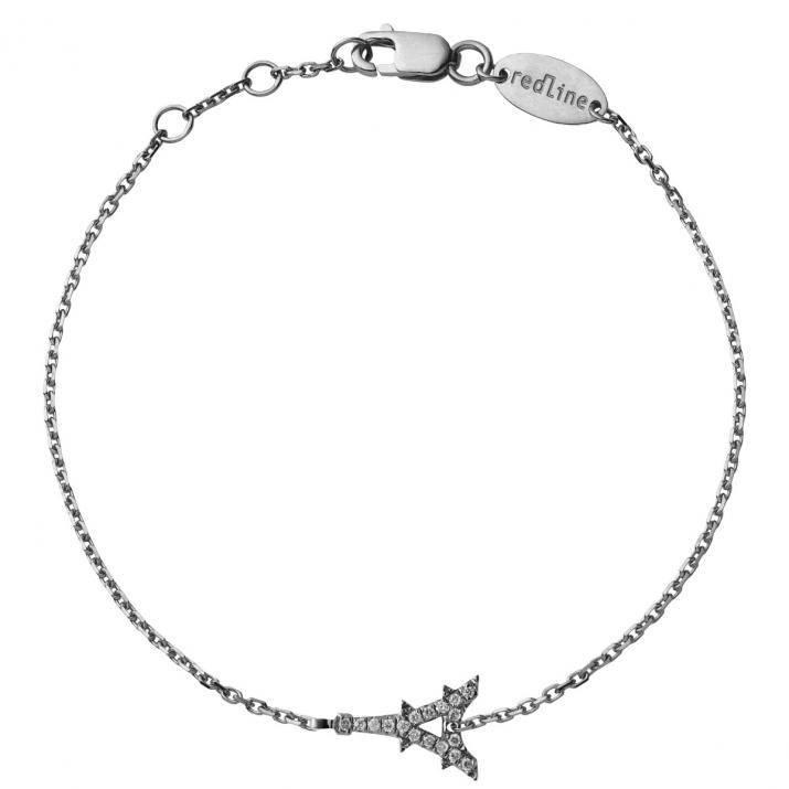 Bracelet chaîne tour eiffel or noir pavé diamants - Redline