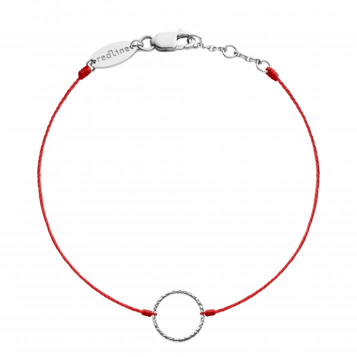 Bracelet fil cercle or blanc martelé - Redline