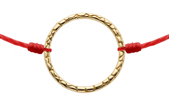 Bracelet fil cercle or jaune martelé - Redline - 0++
