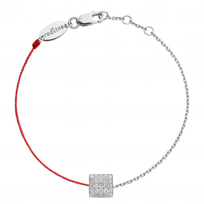 Bracelet fil et chaîne avec 25 diamants or blanc - Redline - 0++