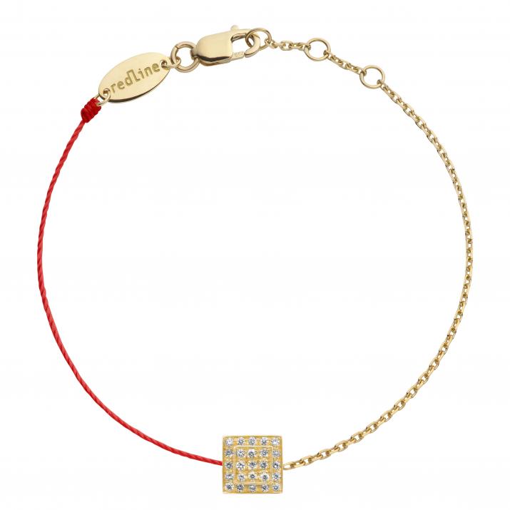 Bracelet fil et chaîne avec 25 diamants or jaune - Redline - 0++