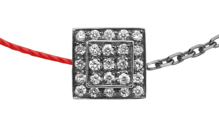 Bracelet fil et chaîne avec 25 diamants or noir - Redline - 0++