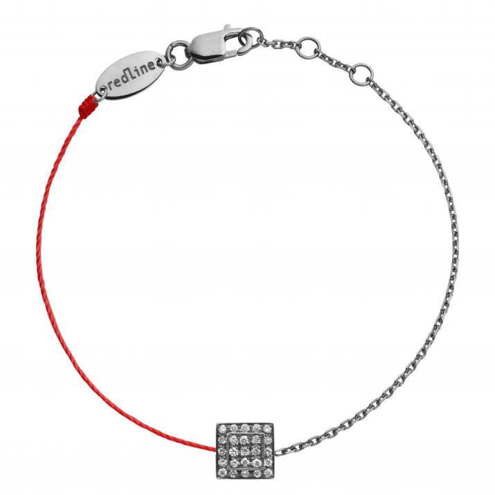 Bracelet fil et chaîne avec 25 diamants or noir - Redline - 0++