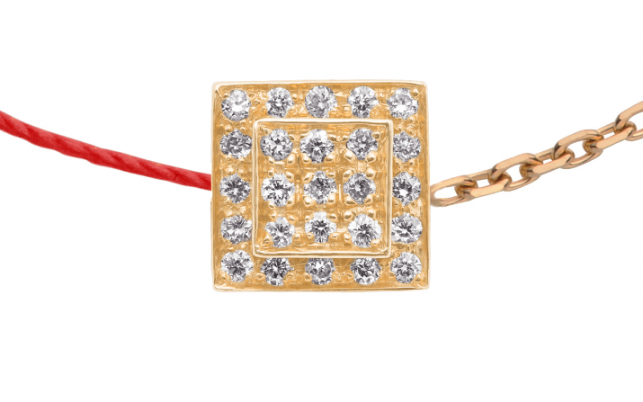 Bracelet fil et chaîne avec 25 diamants or rose - Redline - 0++