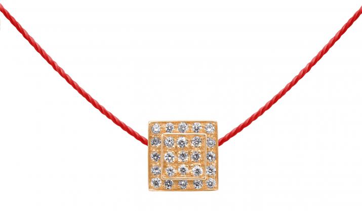Collier fil avec 25 diamants or rose - Redline