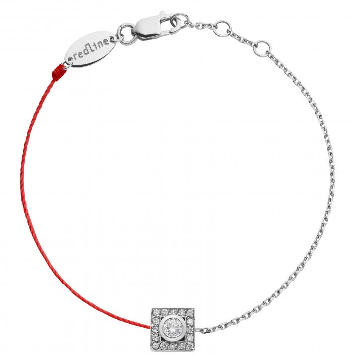 Bracelet fil et chaîne So VIP cube or blanc - Redline - 0++