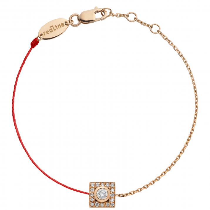 Bracelet fil et chaîne So VIP cube or rose - Redline - 0++