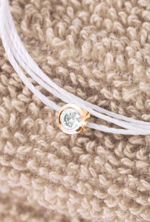 Bracelet fil avec diamant 0.10 carat en serti clos or rose - Redline - 0++