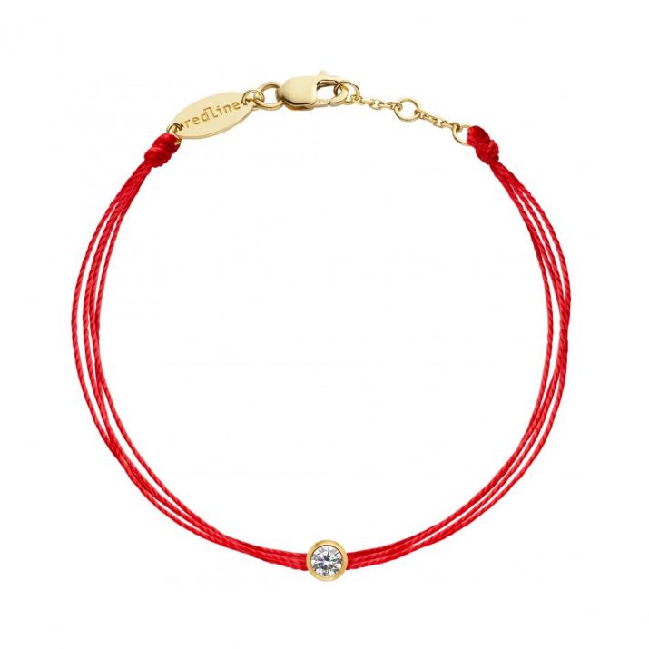 Bracelet fil avec diamant 0.10 carat en serti clos or jaune - Redline - 0++