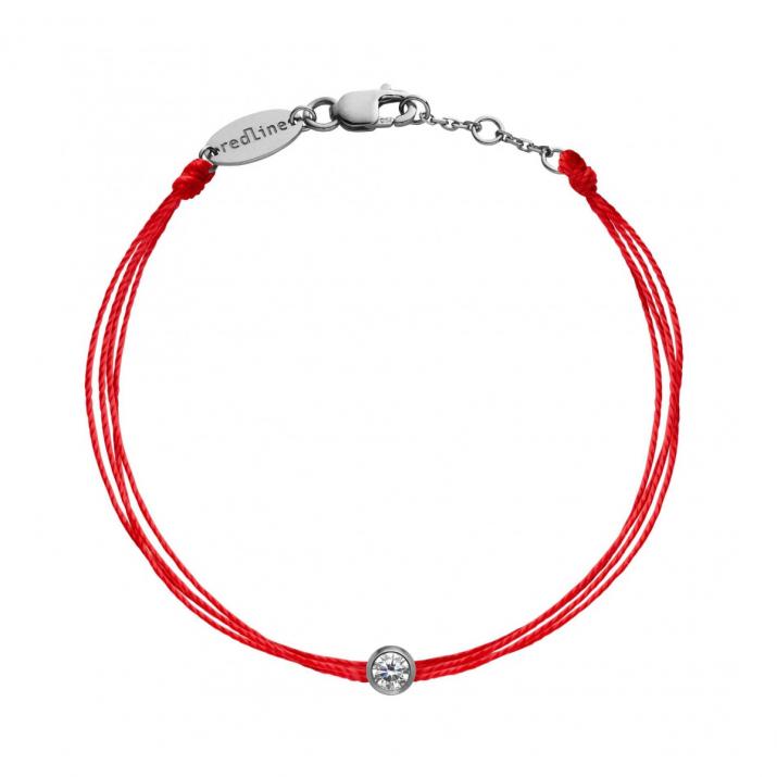 Bracelet fil avec diamant 0.10 carat en serti clos or noir - Redline - 0++