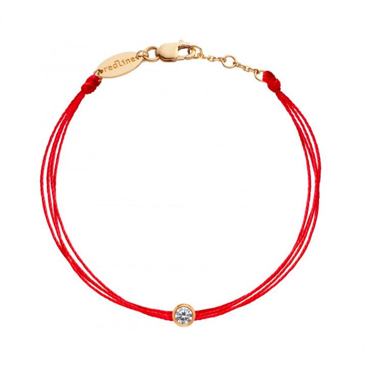 Bracelet fil avec diamant 0.10 carat en serti clos or rose - Redline - 0++