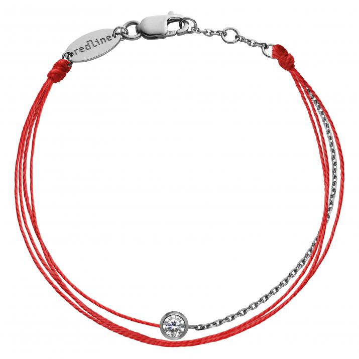 Bracelet fil et chaîne avec diamant 0.10 carat serti clos or noir - Redline - 0++