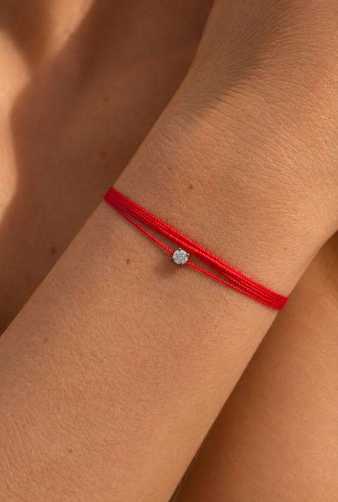 Bracelet multifil avec diamant 0.08 carat en serti griffé or noir - Redline - 0++