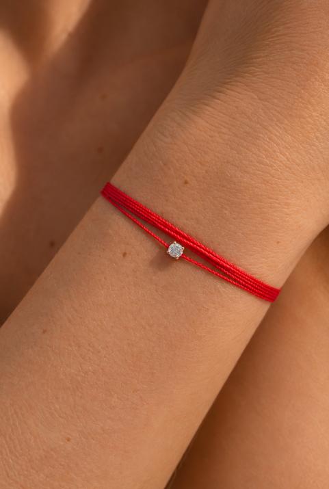 Bracelet multifil avec diamant 0.08 carat en serti griffé or rose - Redline - 0++