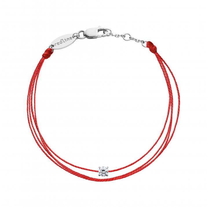 Bracelet multifil avec diamant 0.08 carat en serti griffé or blanc - Redline