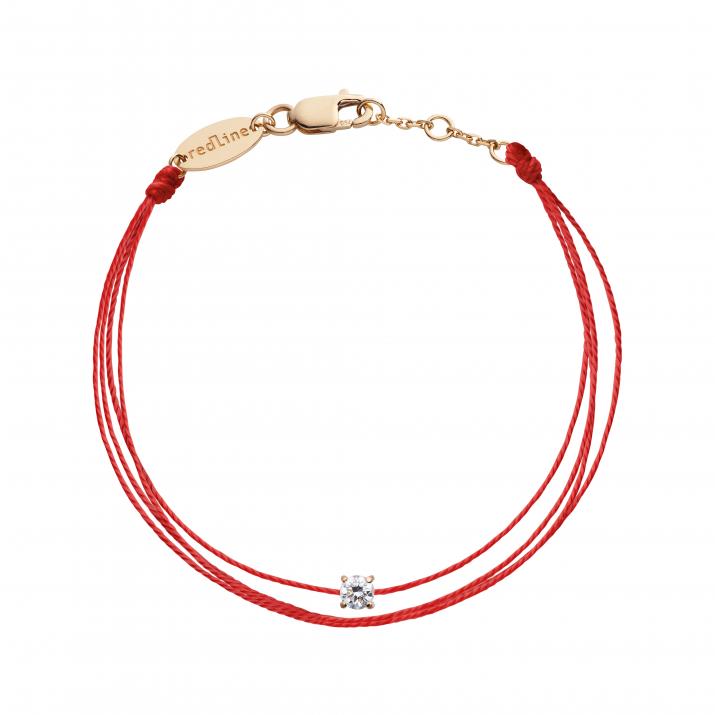Bracelet multifil avec diamant 0.08 carat en serti griffé or rose - Redline