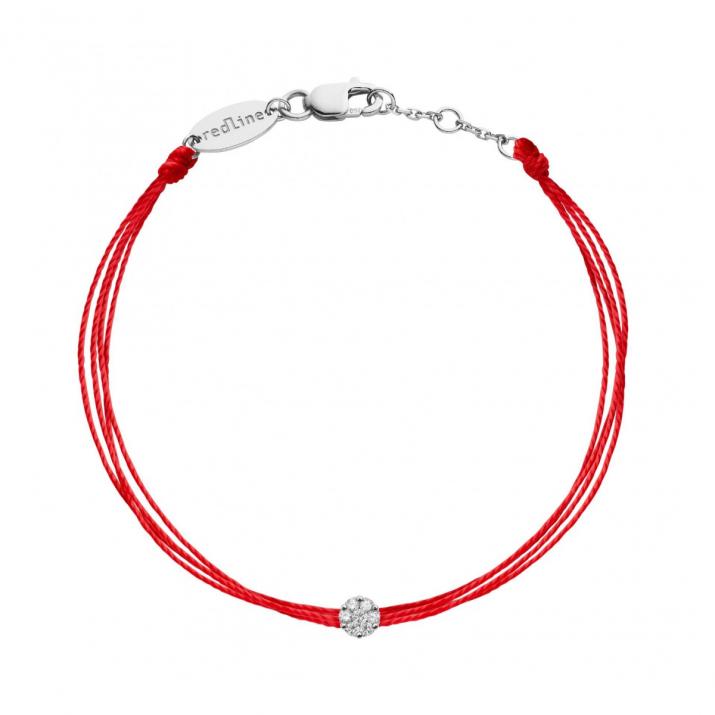 Bracelet multifil avec diamant 0.05 carat en serti invisible or blanc - Redline - 0++