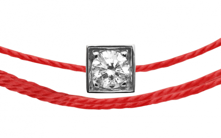 Bracelet homme multifil avec diamant 0.10 carat en serti carré or blanc - Redline - 0++