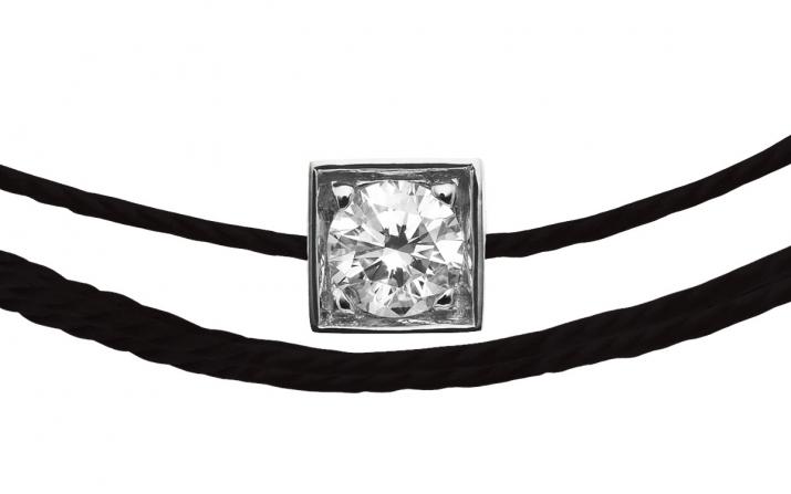 Bracelet homme multifil avec diamant 0.10 carat en serti carré or blanc - Redline - 0++