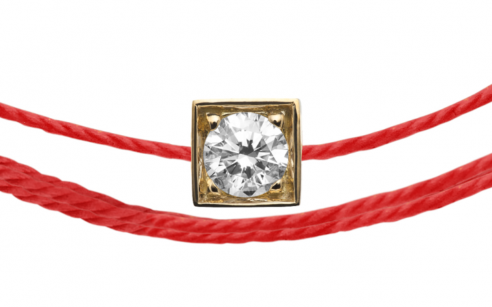 Bracelet homme multifil avec diamant 0.10 carat en serti carré or jaune - Redline - 0++