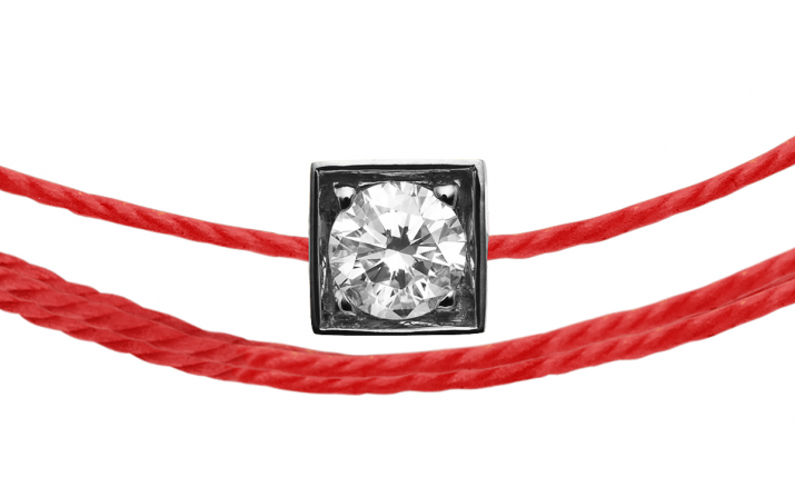 Bracelet homme multifil avec diamant 0.10 carat en serti carré or noir - Redline - 0++