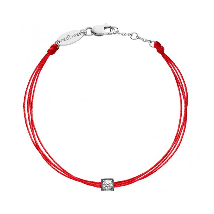 Bracelet multifil avec diamant 0.10 carat en serti carré or blanc - Redline - 0++