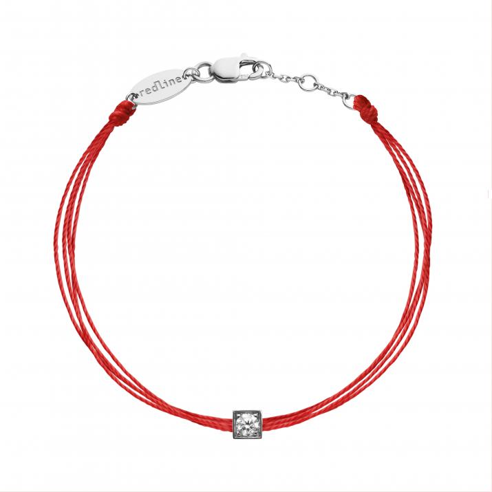 Bracelet homme multifil avec diamant 0.10 carat en serti carré or blanc - Redline - 0++