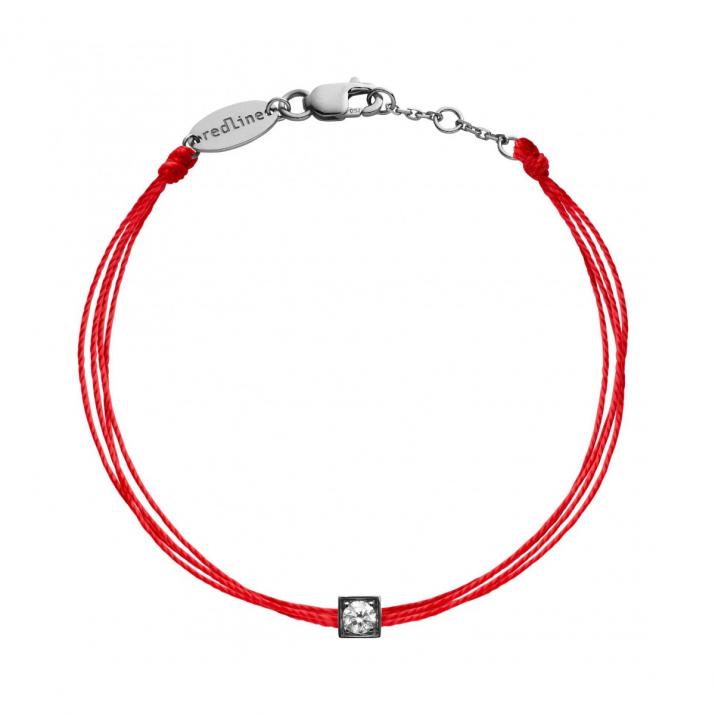 Bracelet multifil avec diamant 0.10 carat en serti carré or noir - Redline - 0++