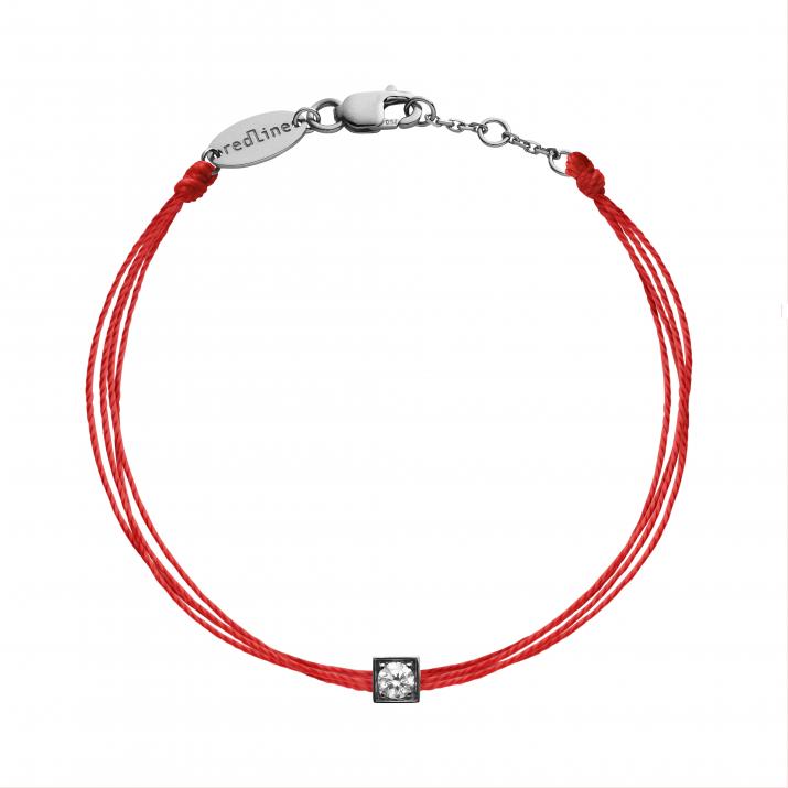 Bracelet homme multifil avec diamant 0.10 carat en serti carré or noir - Redline - 0++