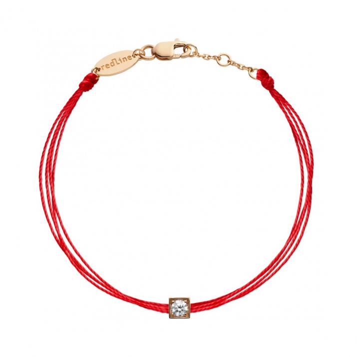 Bracelet multifil avec diamant 0.10 carat en serti carré or rose - Redline - 0++