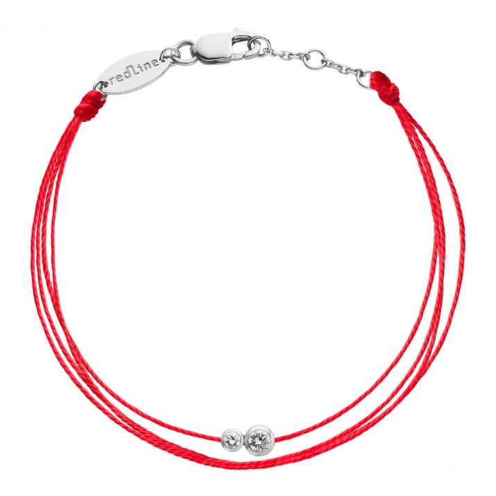 Bracelet homme multifil avec diamant 0.15 carat en serti clos or blanc - Redline - 0++