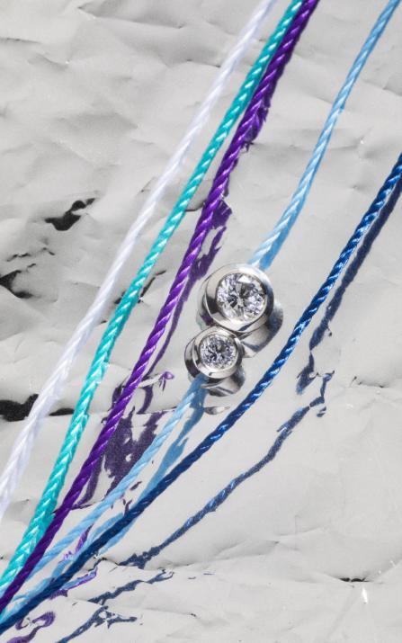 Bracelet multifil avec diamant 0.15 carat en serti clos or blanc - Redline - 0++