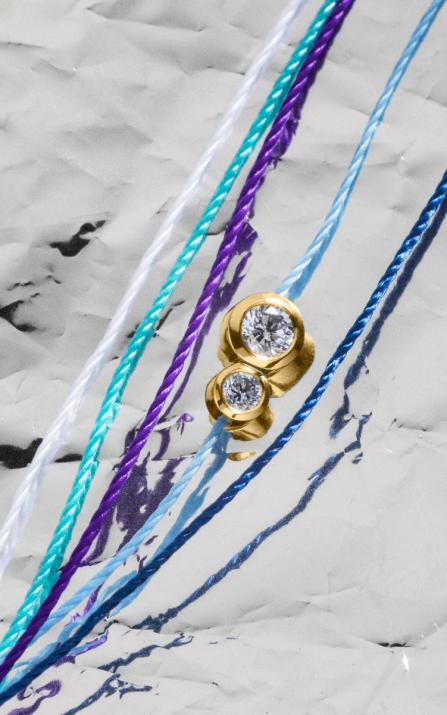 Bracelet multifil avec diamant 0.15 carat en serti clos or jaune - Redline - 0++