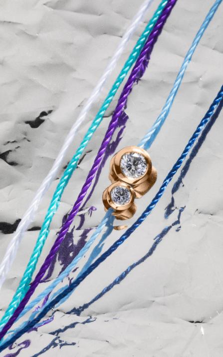 Bracelet multifil avec diamant 0.15 carat en serti clos or rose - Redline - 0++