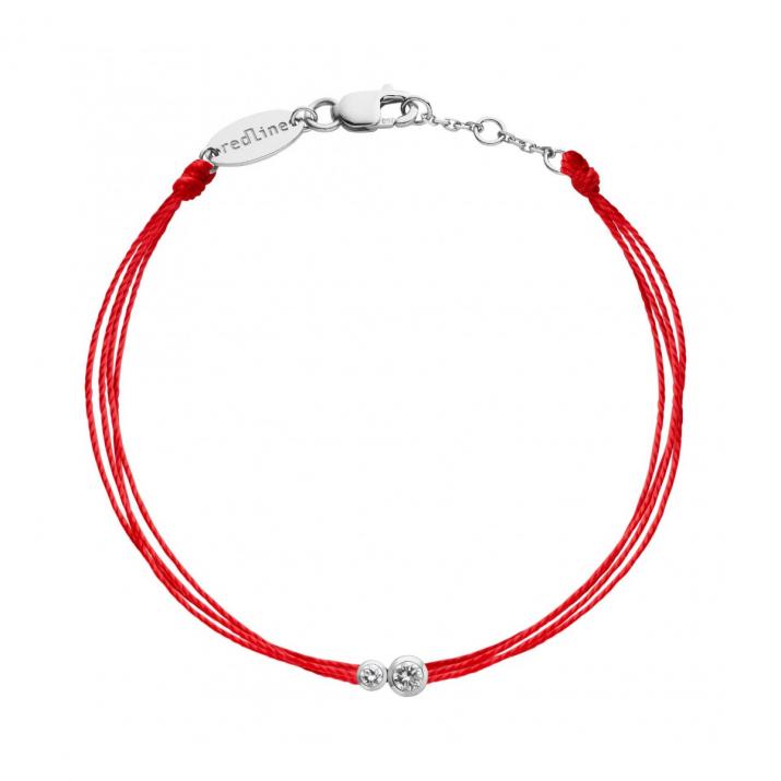 Bracelet multifil avec diamant 0.15 carat en serti clos or blanc - Redline - 0++