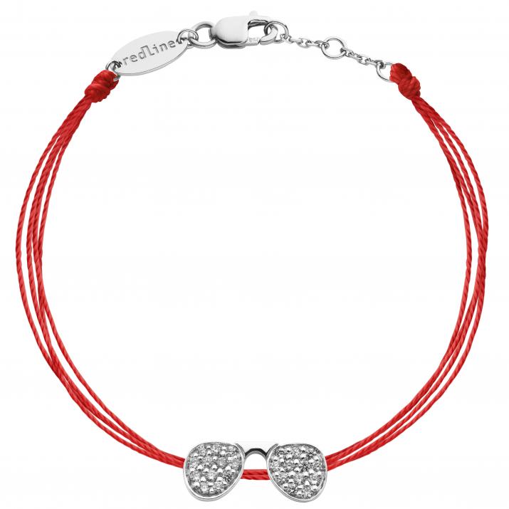 Bracelet brodé lunettes de soleil or blanc pavé diamant - Redline - 0++