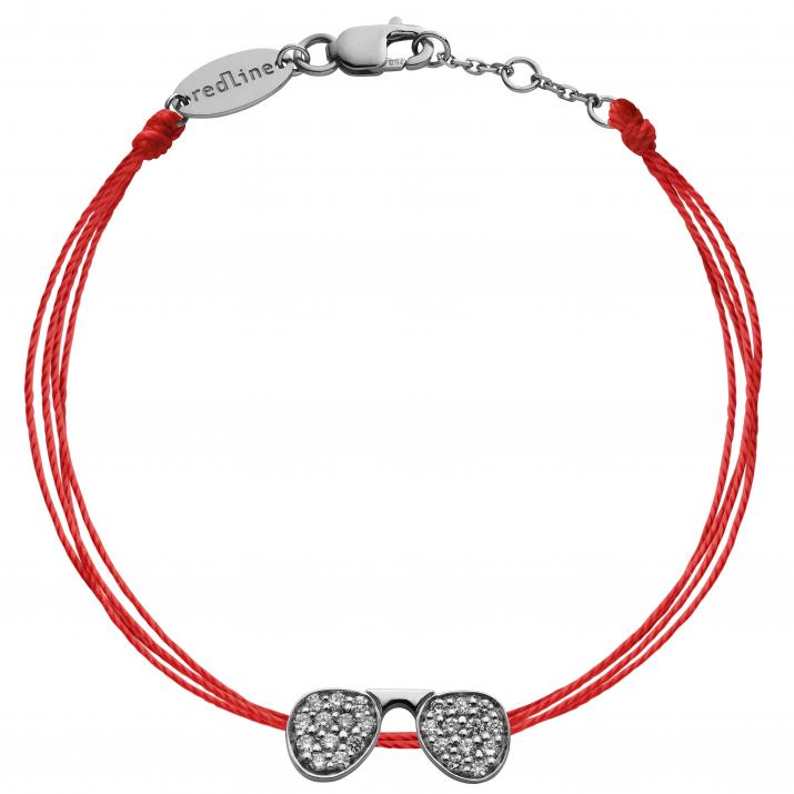 Bracelet brodé lunettes de soleil or noir pavé diamant - Redline - 0++