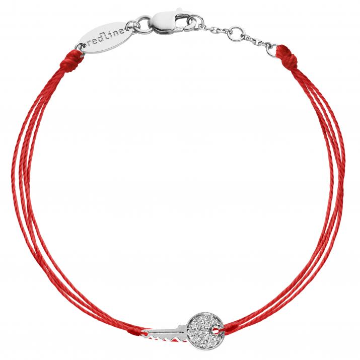 Bracelet multifil clé or blanc pavé diamants - Redline