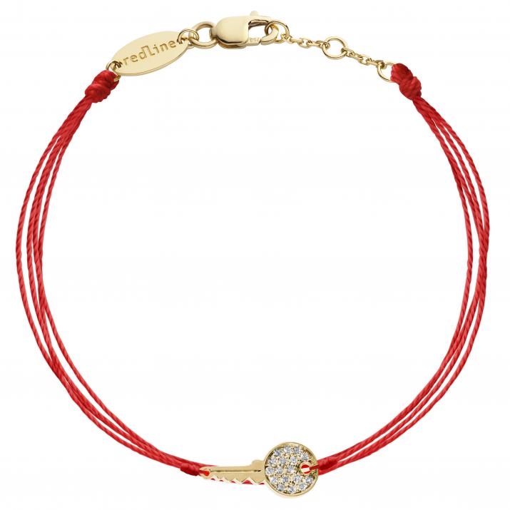 Bracelet multifil clé or jaune pavé diamants - Redline