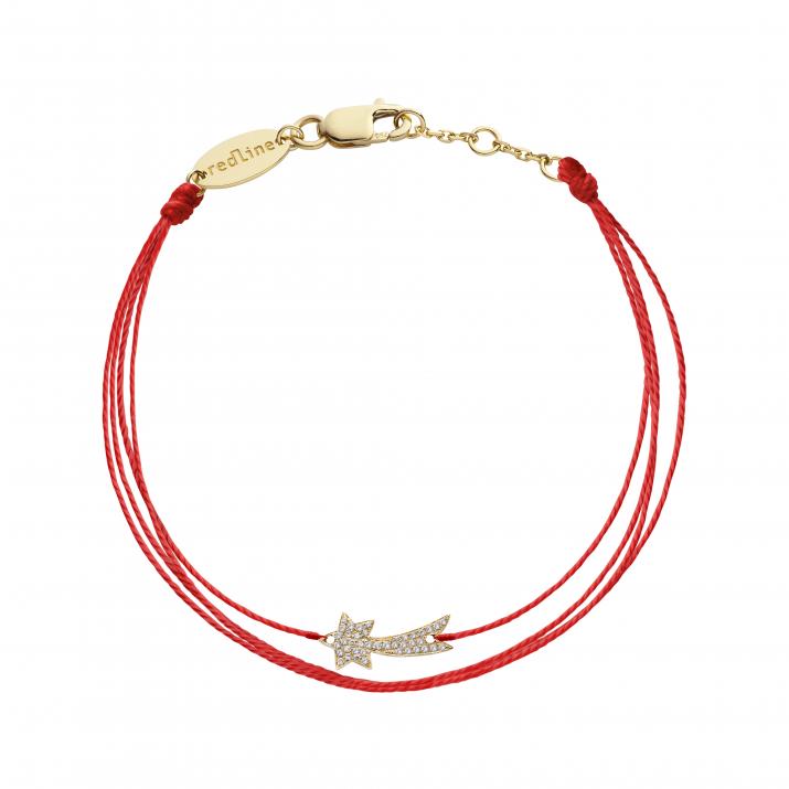 Bracelet brodé étoile filante or jaune pavé diamants - Redline