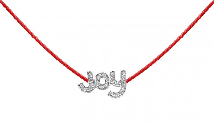Collier fil Joy or blanc pavé diamants - Redline
