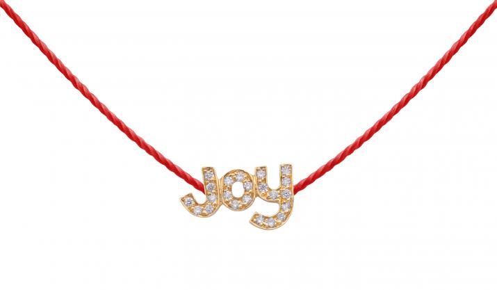 Collier fil Joy or rose pavé diamants - Redline