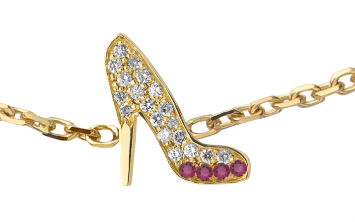 Chain Bracelet Gossip Dia+Rubis Yellow Gold RedLine Jewelry - Redline - 0++