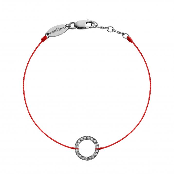 Bracelet fil mini cercle pavé diamant or noir - Redline