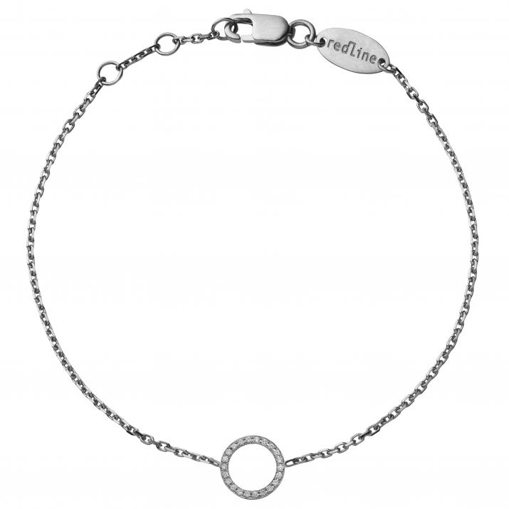 Bracelet chaîne mini cercle pavé diamant or noir - Redline