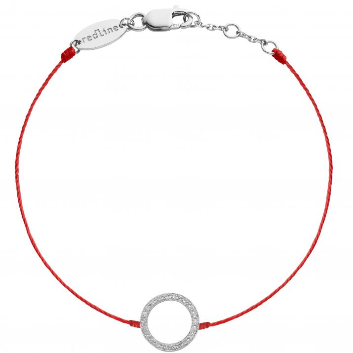 Bracelet fil cercle pavé diamant or blanc - Redline - 0++