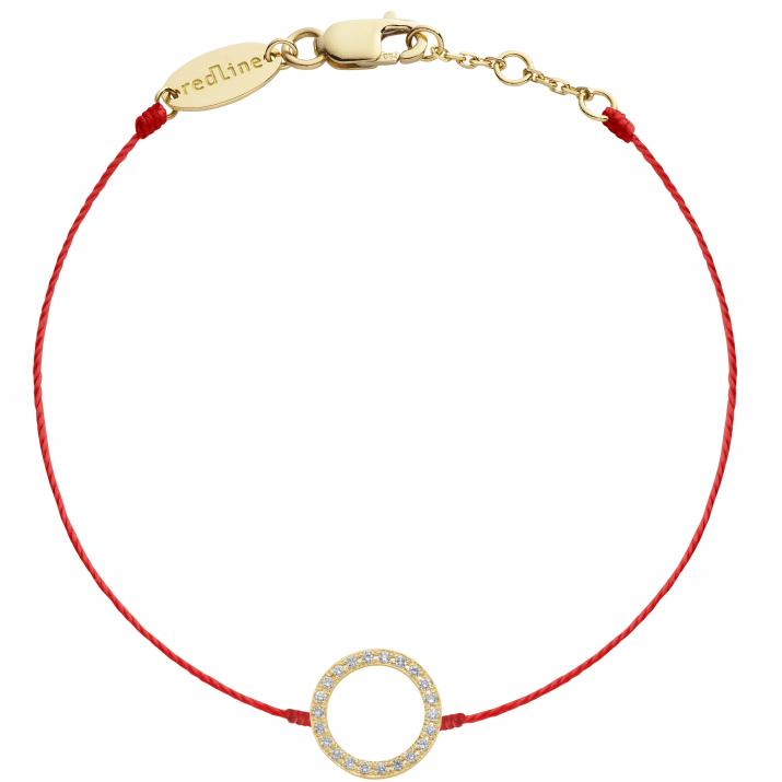 Bracelet fil cercle pavé diamant or jaune - Redline - 0++